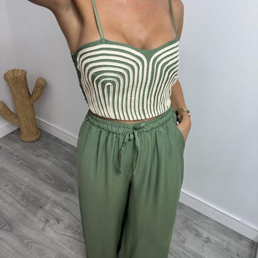 Conjunto  Mujer Top  y Pantalón Veletta Verde [1]