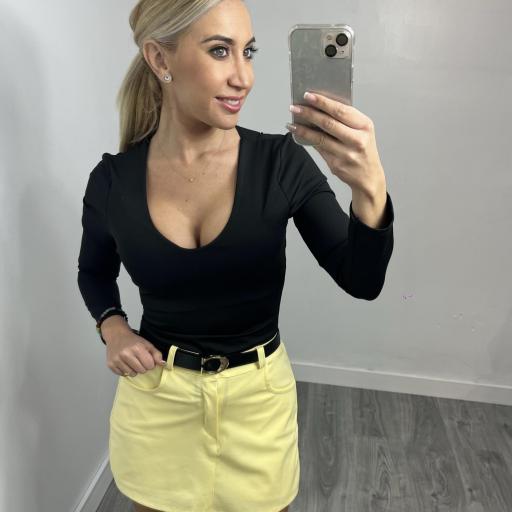 Falda Pantalón Beige para Mujer Amarillo