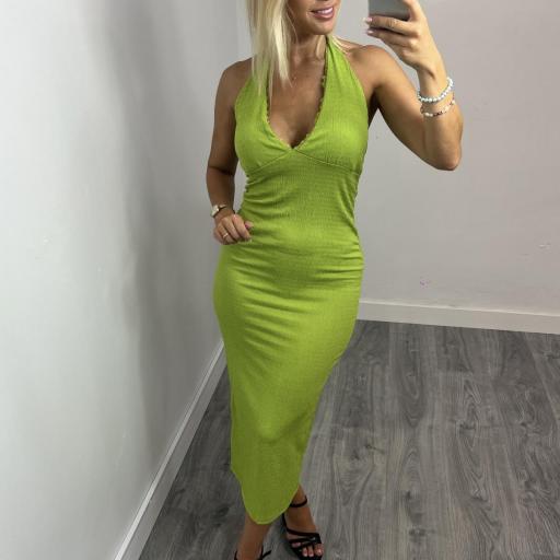 Vestido Mujer Midi Macadamia Verde Lima [0]