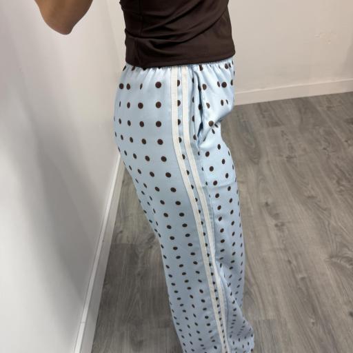 Pantalón Palazzo Estampado Lunares Mujer | Malika Celeste [1]