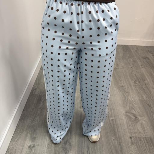 Pantalón Palazzo Estampado Lunares Mujer | Malika Celeste [2]