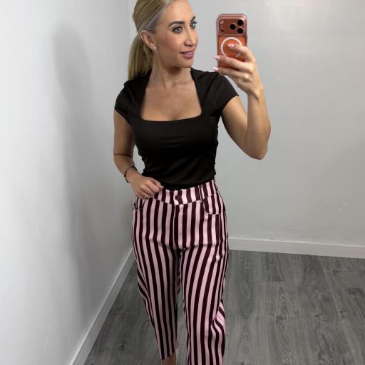 Pantalón Balloon Rayas Mujer – Pantalón Viral Primavera Rosa