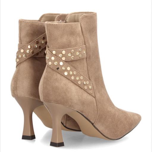 Botines Aroa de Tacón con Tachuelas Mujer kaki [1]
