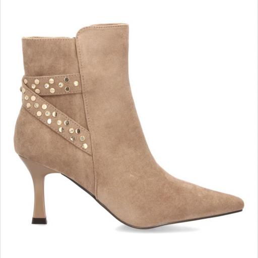 Botines Aroa de Tacón con Tachuelas Mujer kaki [2]