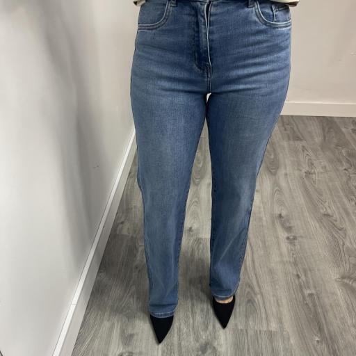 Pantalón vaquero elástico mujer corte regular  [2]