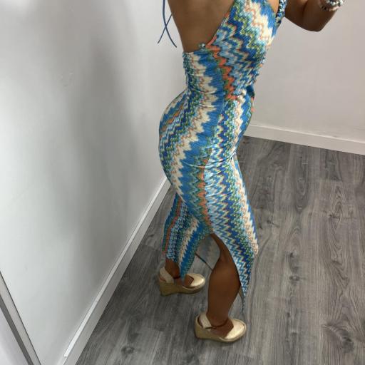 Vestido largo halter  con estampado  para mujer Sayra [1]