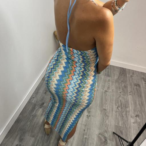 Vestido largo halter  con estampado  para mujer Sayra [2]