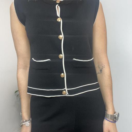 Conjunto Mujer Chaleco y Pantalón Robe Negro [1]