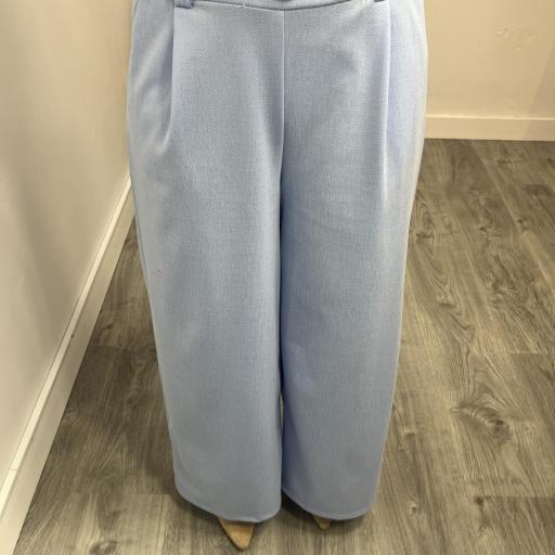 Pantalón palazzo elástico de mujer Celeste [1]