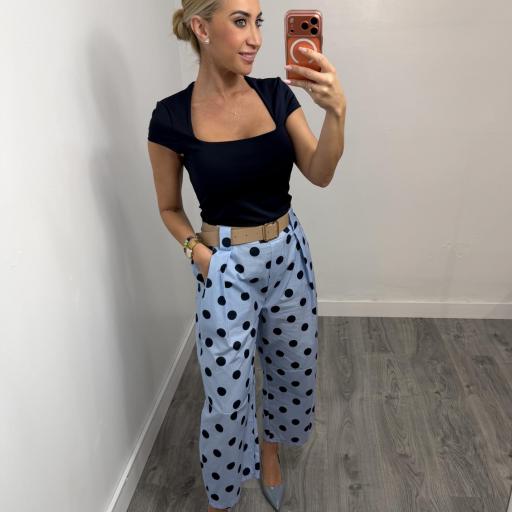 Pantalón Balloon Lunares Azul Celeste –Tendencia  [0]