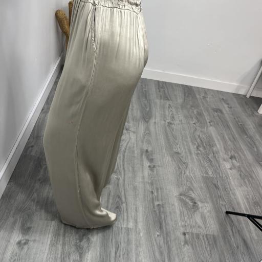 Pantalón Mujer  Fluido efecto satinado Alik kaki [2]