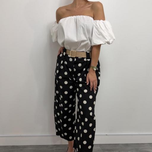Pantalón Balloon de Lunares Mujer | Pantalón Elegante [0]