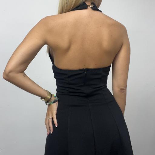 Vestido  Utah Elegante corto con tirantes halter Negro [1]