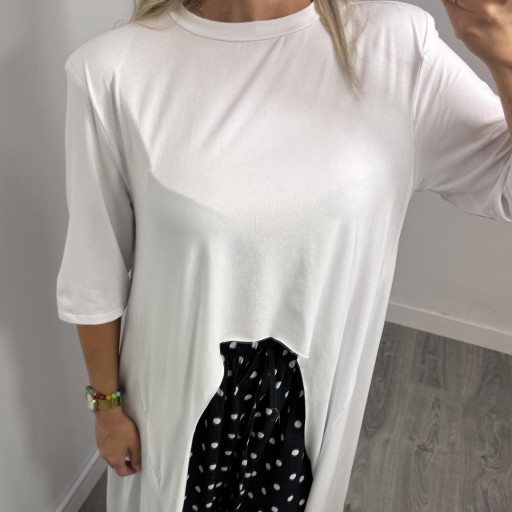 Camiseta Fluida Asimétrica Blanca | Moda Mujer [2]