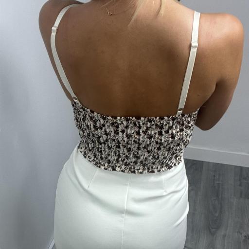 Top corset floral mujer Margaret marrón [2]