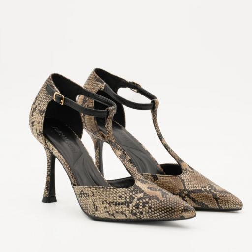 Zapatos de tacón mujer estampado serpiente 