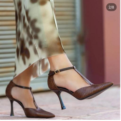 Zapatos de tacón mujer Marrón efecto piel [0]