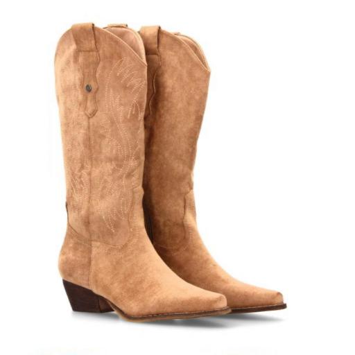 Botas Cowboy Mujer Laya Beige