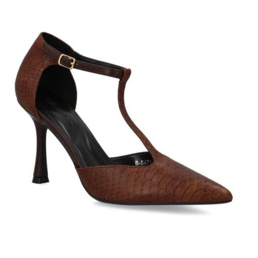 Zapatos de tacón mujer Marrón efecto piel [2]