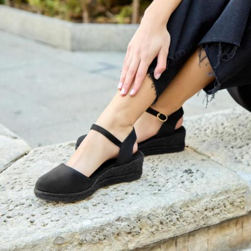 Cuñas con Plataforma cómodas Jare Negro