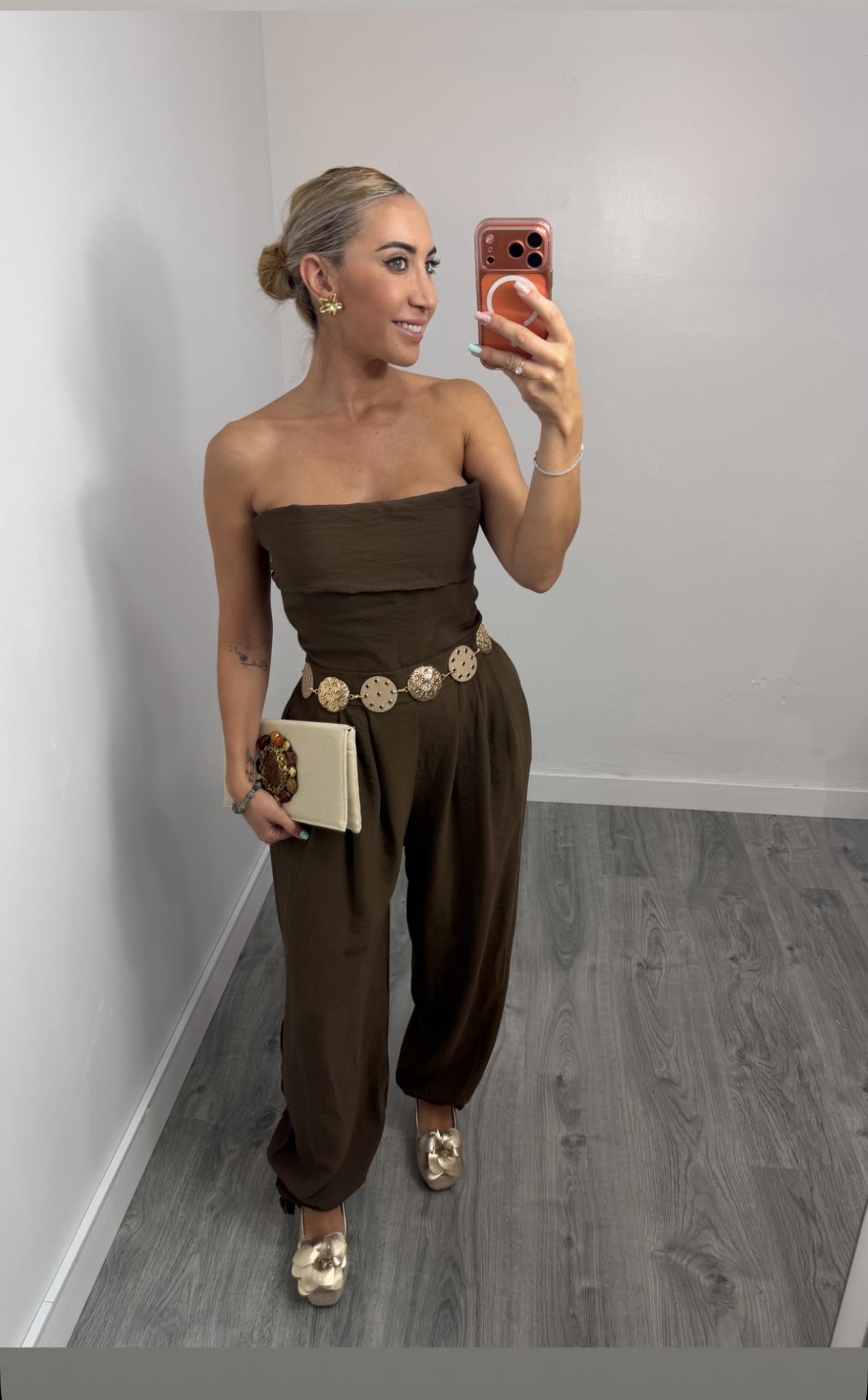 Mono Largo Marrón Chocolate Elegante para Mujer – Escote Convertible |