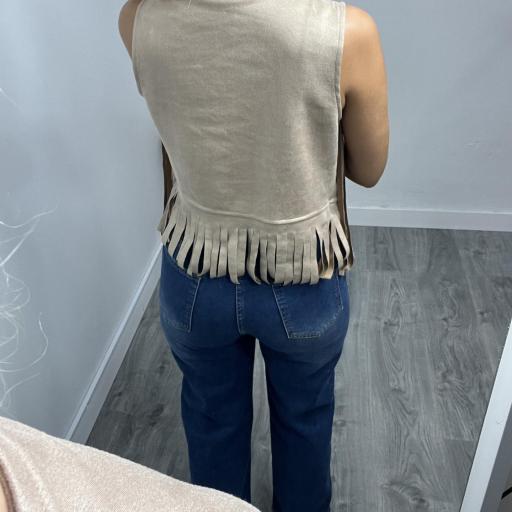 Chaleco Flecos Mujer Beige [2]