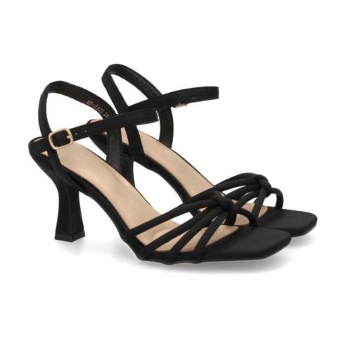 Sandalia Mujer Tacón Claret negro