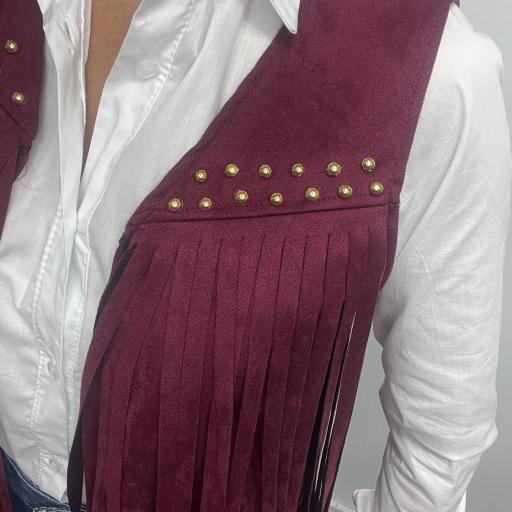 Chaleco Flecos Mujer con tacuelas burdeos [1]