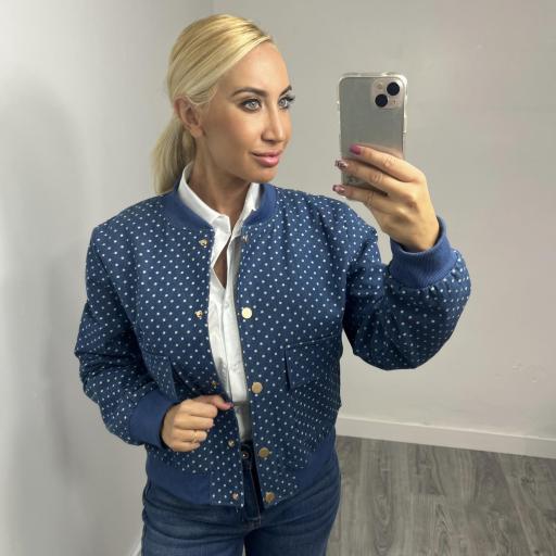  Chaqueta Bomber mujer denim topos Patrice