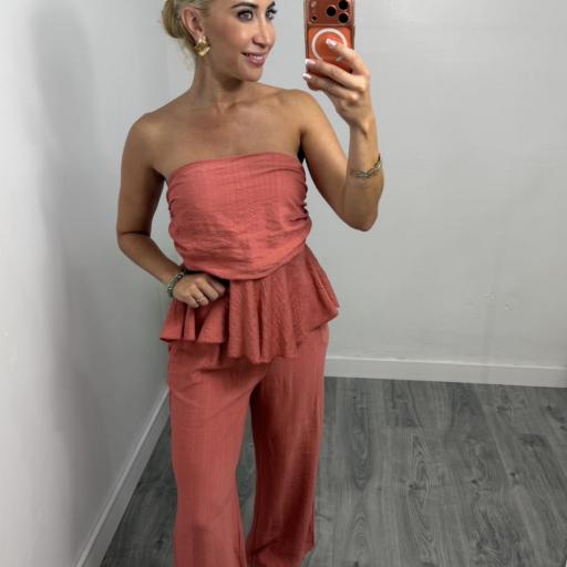 Conjunto Palabra de Honor con Pantalón Fluido Camile Coral [0]