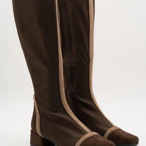 Botas altas marrones de mujer con tacón bajo Lorde