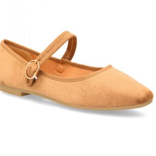 Bailarina Mujer de ante con hebila kaki [2]