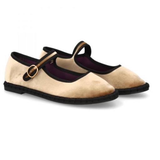Bailarina con estampado liso para mujer kaki