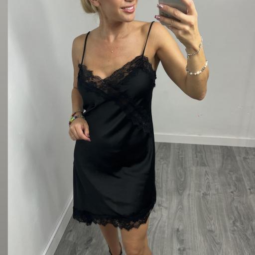 Vestido Lencero mujer negro [1]