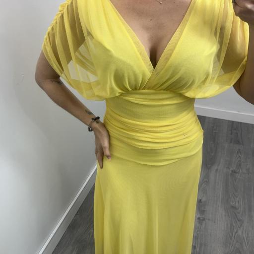 Vestido Elegante Verde Cataleya Invitadas Amarillo [1]