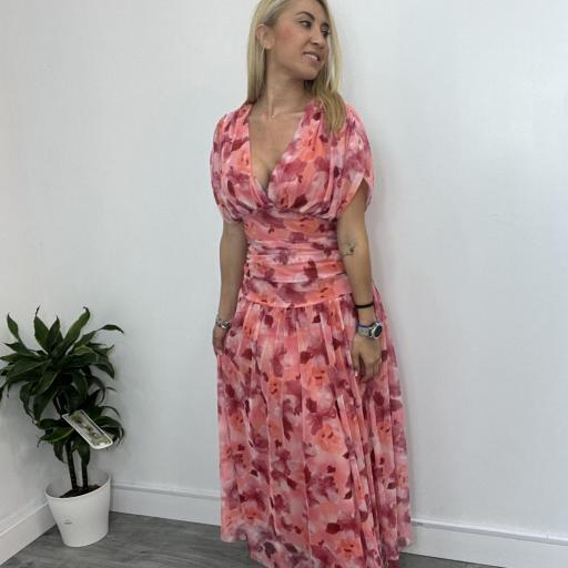 Vestido Mujer  Midi Estampado Floral Cataleya Naranja [2]