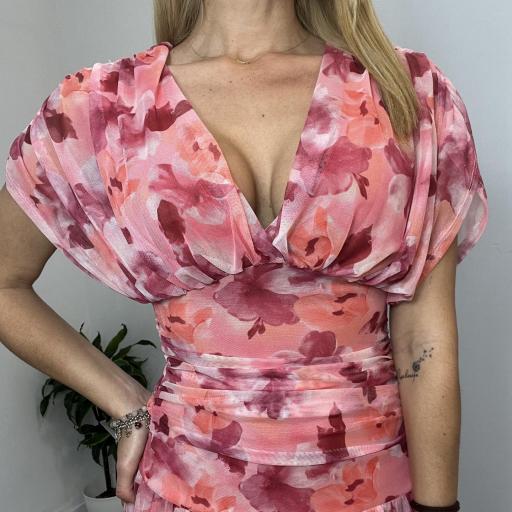 Vestido Mujer  Midi Estampado Floral Cataleya Naranja [1]
