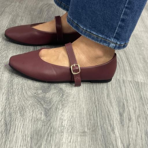 Zapatos Planos mujer estilo  Bailarina burdeos [0]