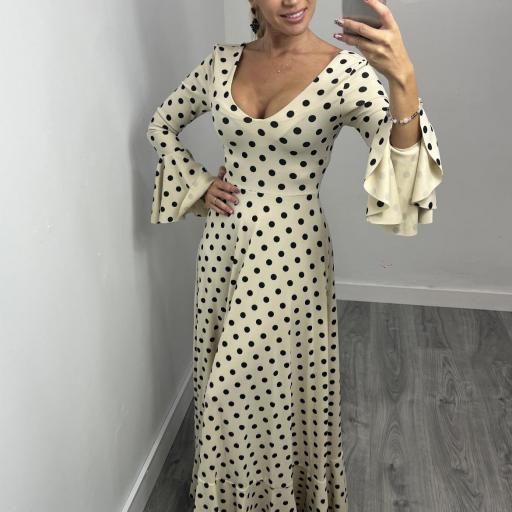   Vestido Bata Rociera Mujer Triana Flamenca topos [0]