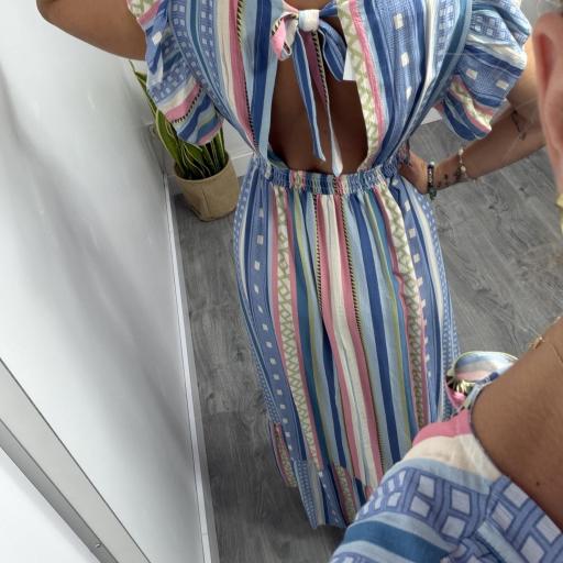 Vestido Mujer  Amazonas Largo Estampado Azul [2]