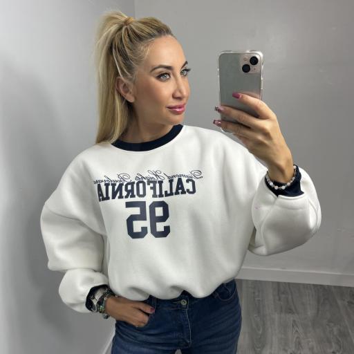 Sudadera California mujer  blanco