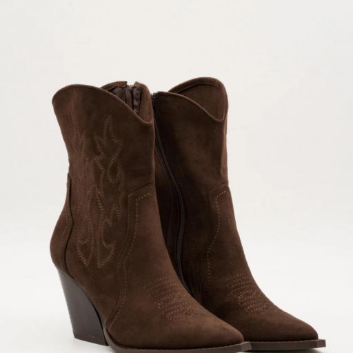 Botines cowboy de serraje Haul Marrón [0]