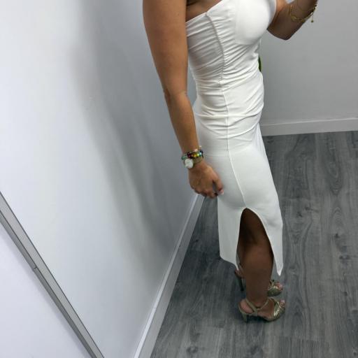 Vestido Mónaco Palabra de Honor Midi Blanco [1]