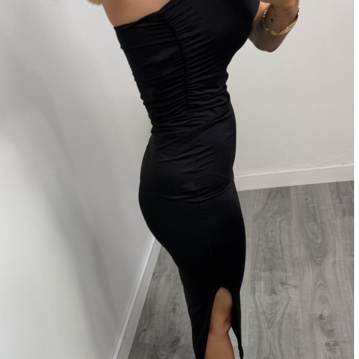 Vestido Mónaco Palabra de Honor Midi Negro [1]