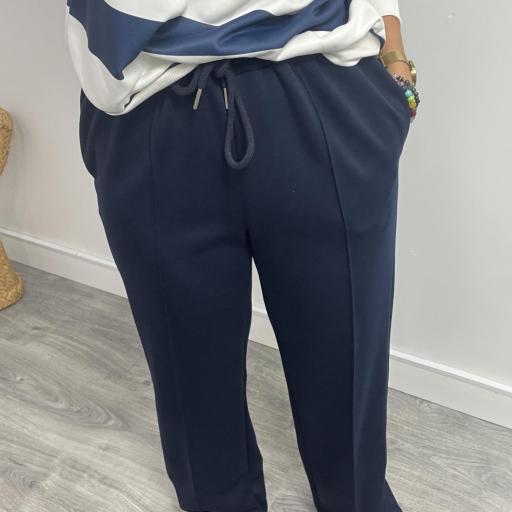Pantalón Mujer Seul con Pinzas – Estilo Casual Chic marino [1]