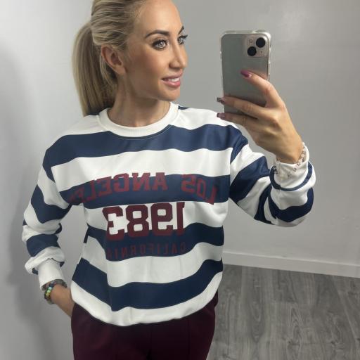 Sudadera mujer de Rayas “Los Ángeles marino