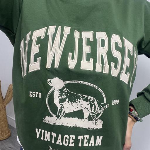 Sudadera mujer New Jersey” Moda casual verde [1]