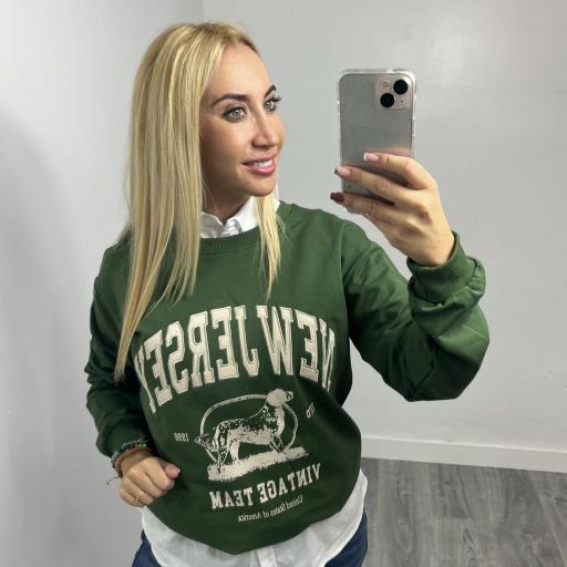 Sudadera mujer New Jersey” Moda casual verde [0]