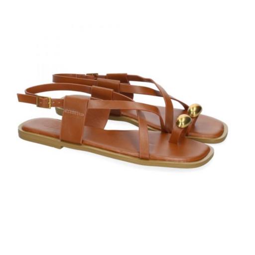Sandalias Planas de Mujer Lassy Camel [1]