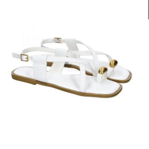 Sandalias Planas de Mujer Lassy Blanco [2]
